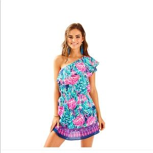 Lilly Pulitzer Rhett Romper in Flamenco Beach